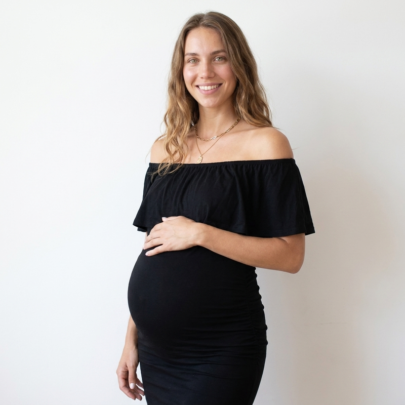 Cold Shoulder Maxi Maternity Dress | Floor Length