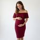 Cold Shoulder Maxi Maternity Dress | Floor Length