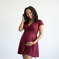 Deep V Bodycon Maternity Dress | Short Sleeve