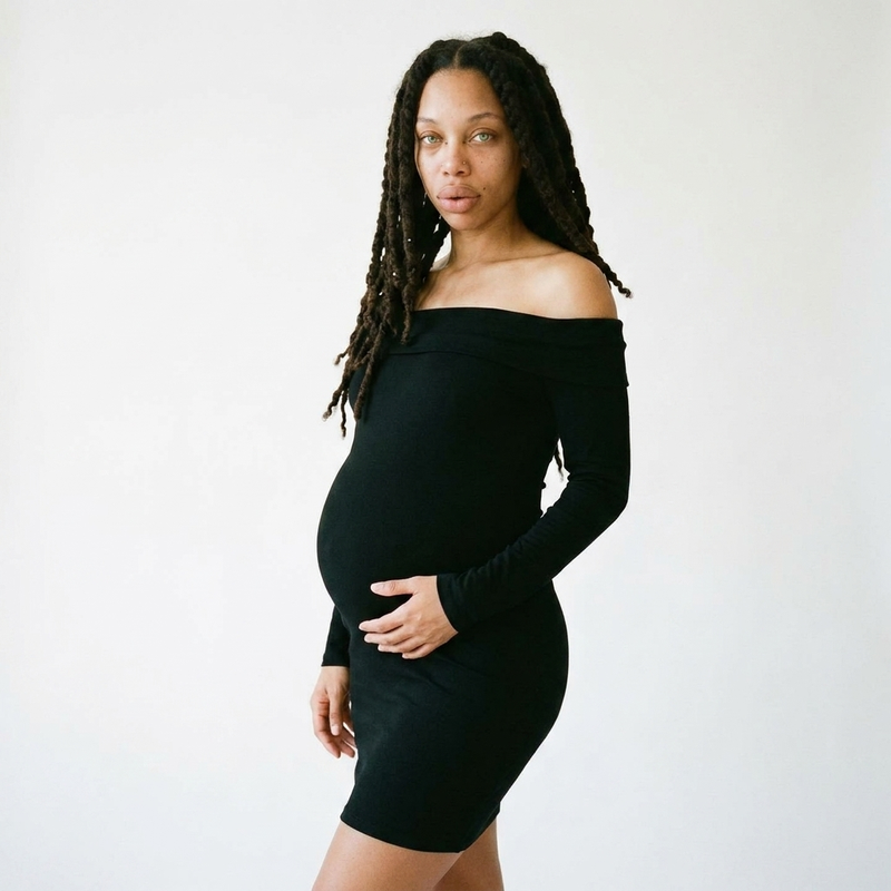 One-Shoulder Sculpt Maternity Dress | Asymmetric