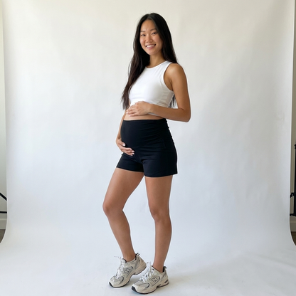 Over-Belly Biker Maternity Shorts | Bump-Proof