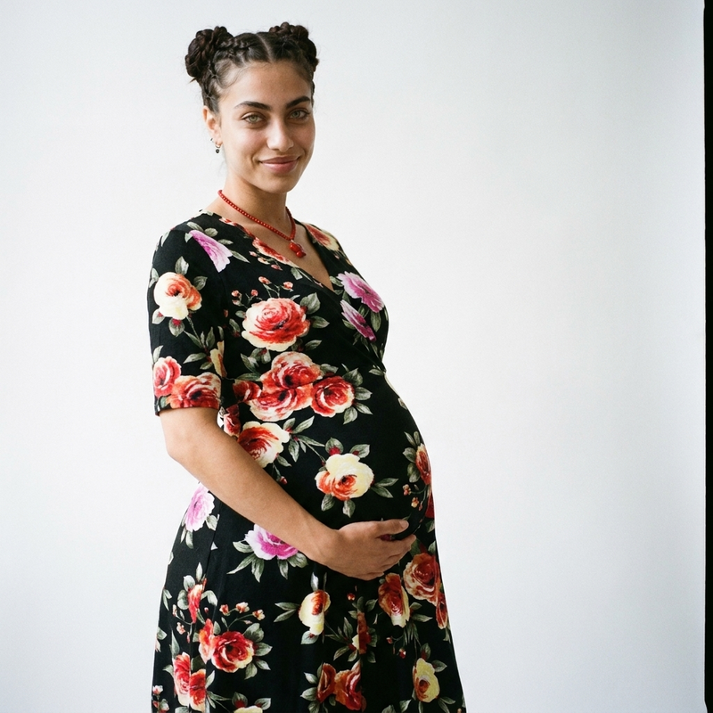 Tie-Front Floral Maternity Dress | Adjustable Fit