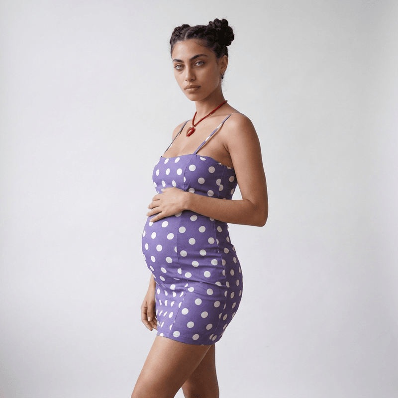 Polka Dot Suspender Maternity Dress | Retro Fit