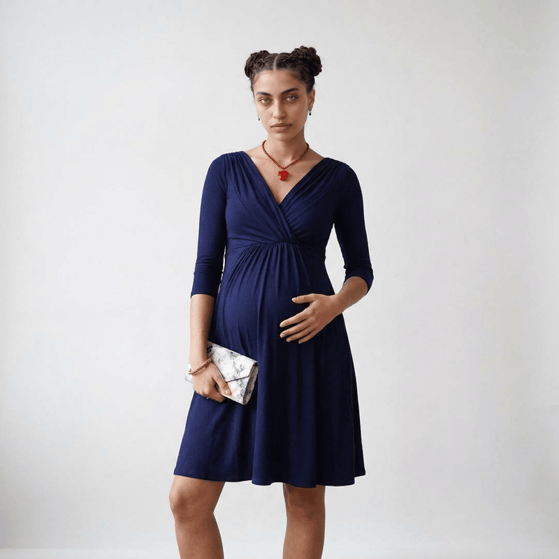 Party V-Neck Maternity Dress | Plunge Fitted
