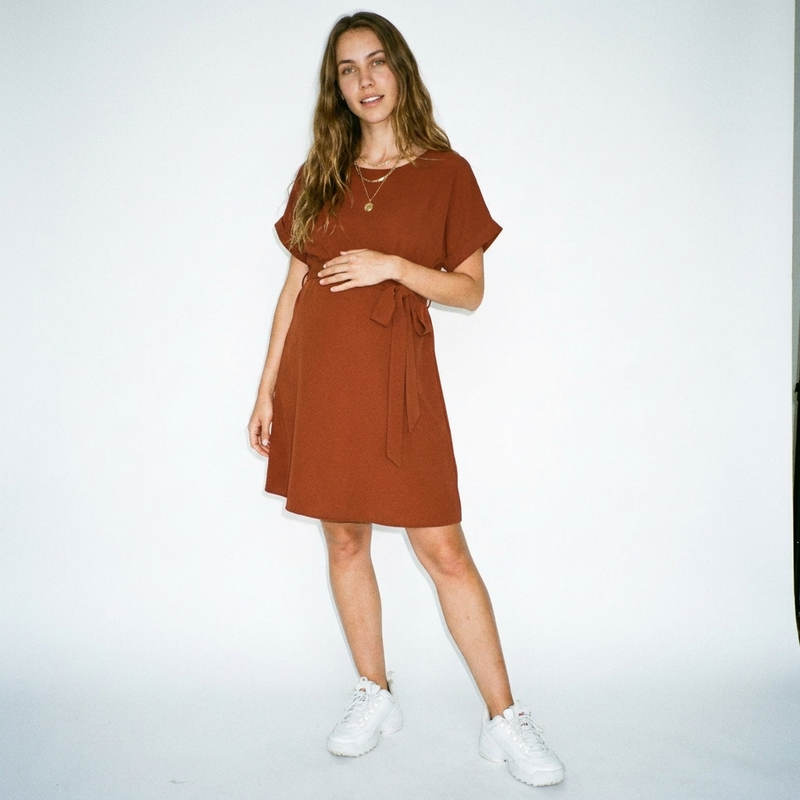 Bat Wing Bodycon Maternity Dress | Volume Sleeve