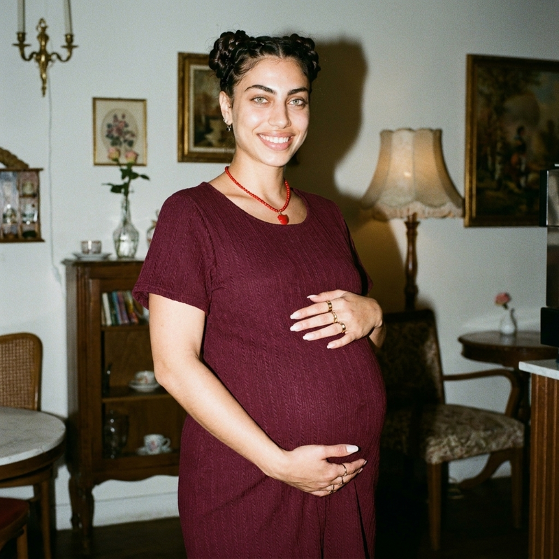 Ribbed Bodycon Maternity Dress | Knit Stretch