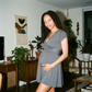 Deep V Bodycon Maternity Dress | Short Sleeve
