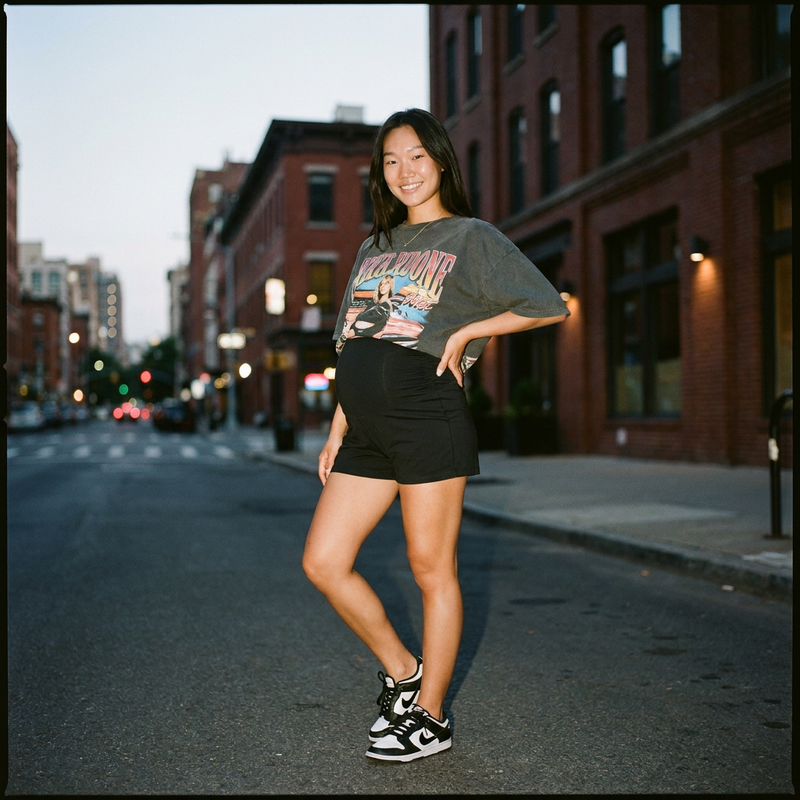 Over-Belly Biker Maternity Shorts | Bump-Proof