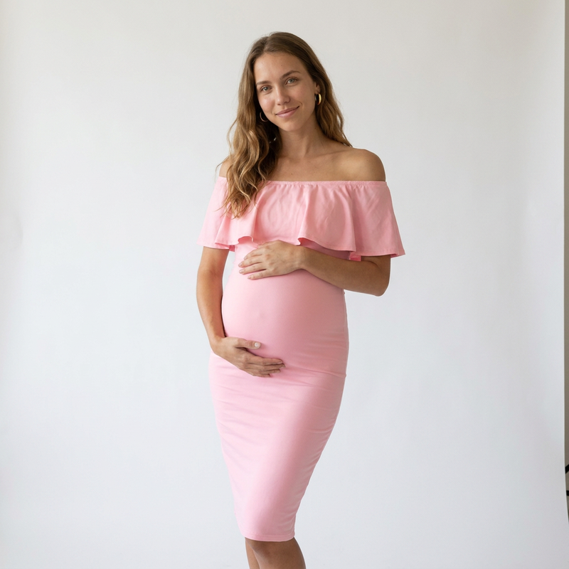 Cold Shoulder Maxi Maternity Dress | Floor Length