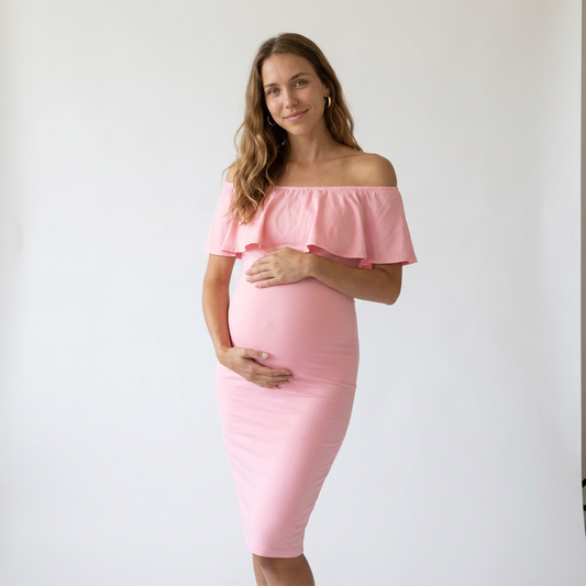 Cold Shoulder Maxi Maternity Dress | Floor Length