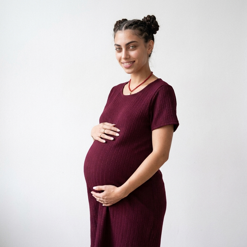Ribbed Bodycon Maternity Dress | Knit Stretch