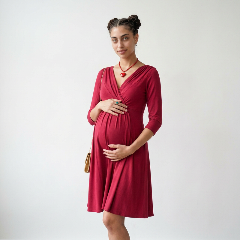 Party V-Neck Maternity Dress | Plunge Fitted
