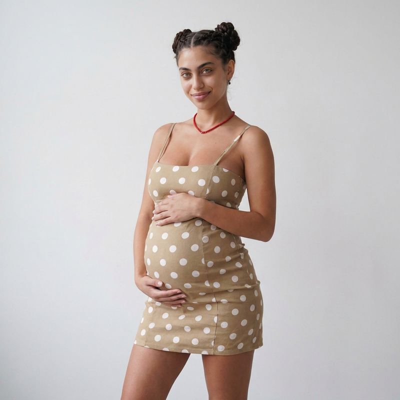 Polka Dot Suspender Maternity Dress | Retro Fit