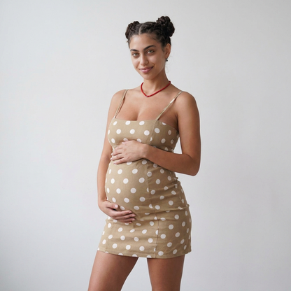 Polka Dot Suspender Maternity Dress | Retro Fit